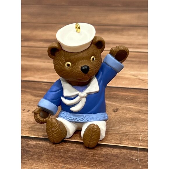 1998 HALLMARK KEEPSAKE ORNAMENT QX6676 GRANDSON SAILOR TEDDY BEAR - Picture 1 of 10